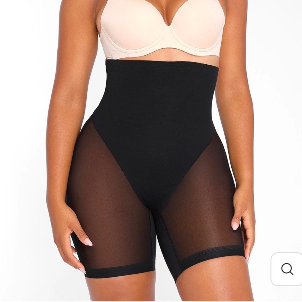 High-Waisted Black Shapewear Shorts